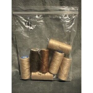 Vintage 80s 7 pc Punch Embroidery Thread Clarke's Brown Bag 41